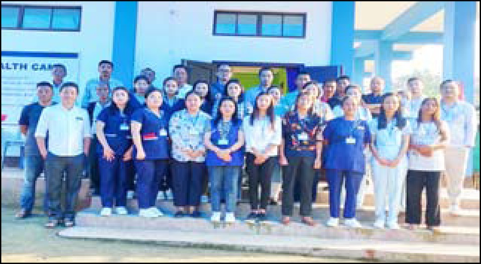The health team which conducted the free health camp at Longkong village on June 11.